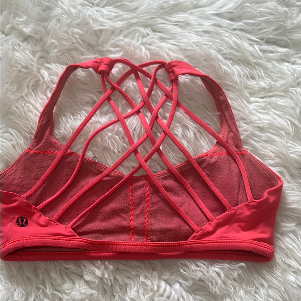 Lululemon Athletica Pink Strappy Back Sports Bra